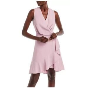 BCBGMAXAZRIA Gathered Layered‎ Ruffle Light Pale Pink Dress Formal Womens Size 4